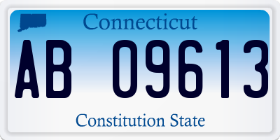 CT license plate AB09613