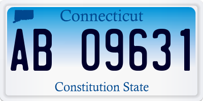 CT license plate AB09631