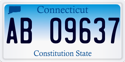 CT license plate AB09637