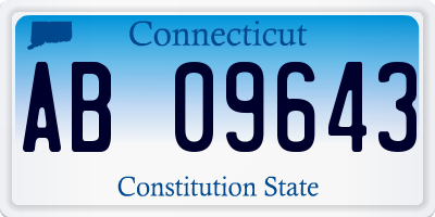 CT license plate AB09643