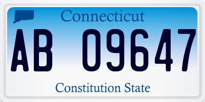 CT license plate AB09647