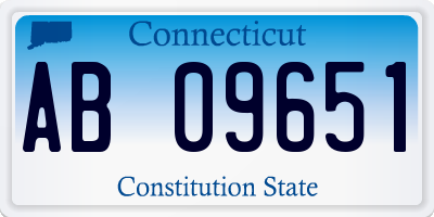 CT license plate AB09651