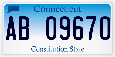 CT license plate AB09670