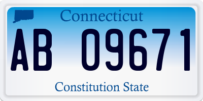 CT license plate AB09671