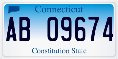 CT license plate AB09674