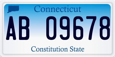 CT license plate AB09678