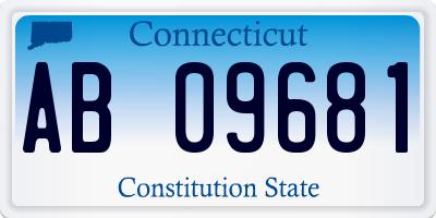 CT license plate AB09681