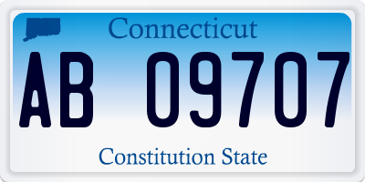 CT license plate AB09707