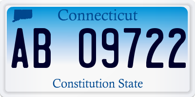 CT license plate AB09722