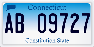 CT license plate AB09727