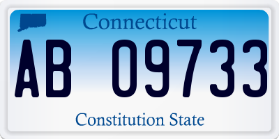 CT license plate AB09733