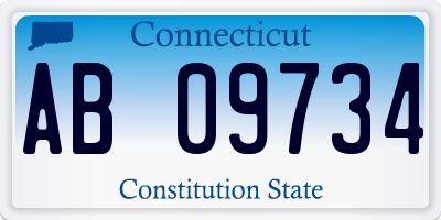 CT license plate AB09734