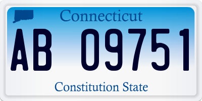 CT license plate AB09751