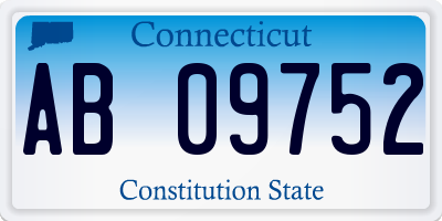 CT license plate AB09752