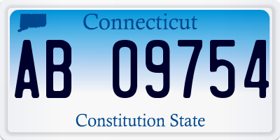 CT license plate AB09754