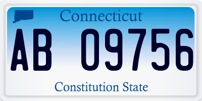 CT license plate AB09756