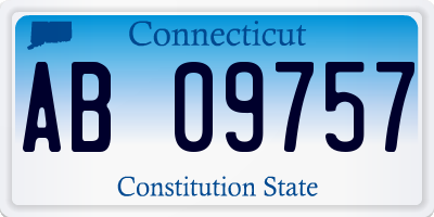 CT license plate AB09757