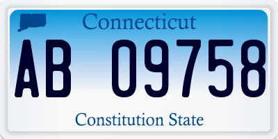 CT license plate AB09758