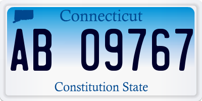 CT license plate AB09767