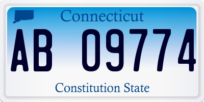 CT license plate AB09774