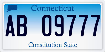 CT license plate AB09777