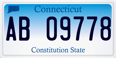 CT license plate AB09778