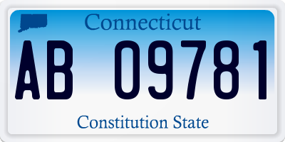 CT license plate AB09781