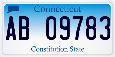 CT license plate AB09783