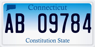 CT license plate AB09784