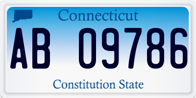 CT license plate AB09786