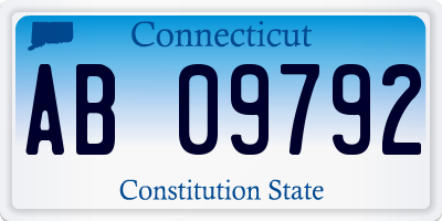 CT license plate AB09792