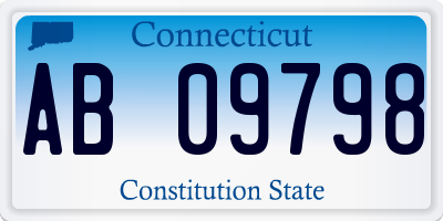 CT license plate AB09798