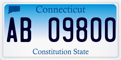 CT license plate AB09800