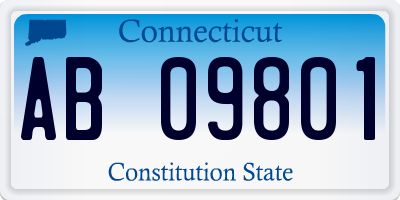 CT license plate AB09801