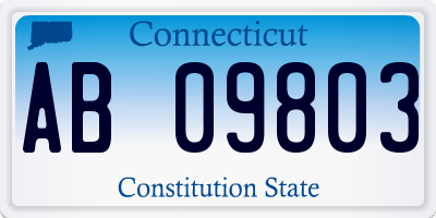 CT license plate AB09803