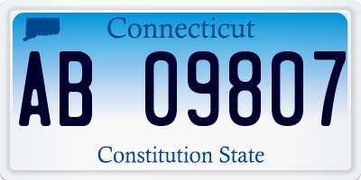 CT license plate AB09807