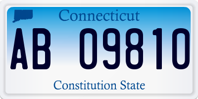 CT license plate AB09810