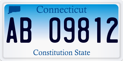 CT license plate AB09812