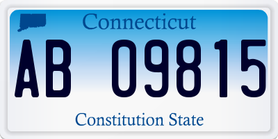 CT license plate AB09815