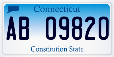 CT license plate AB09820