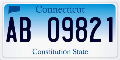 CT license plate AB09821