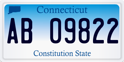 CT license plate AB09822