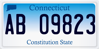 CT license plate AB09823