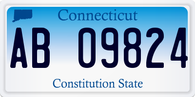 CT license plate AB09824