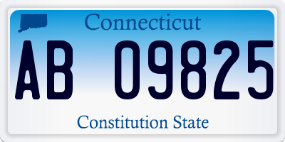 CT license plate AB09825