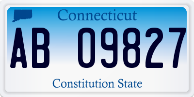 CT license plate AB09827