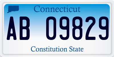 CT license plate AB09829