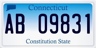 CT license plate AB09831