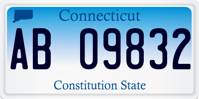 CT license plate AB09832