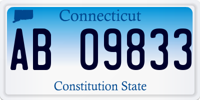 CT license plate AB09833